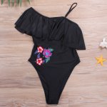 NEW Hot Design Swimwear Women Sexy Print Solid Color One Pieces Bikini Suit Brazilian Flowers Swimsuit Bodysuit Swimming