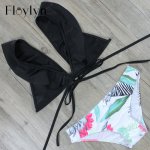 Floylyn Summer 2018 New Design Sexy Swimwear Ruffled Strap Strappy Women Sexy Bikini Set