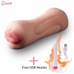 YAFEI Real 4D Realistic Pussy Silicone male masturbator for Man Girl vagina Cup Waterproof Tongue Oral Adult Sex Toys for Man