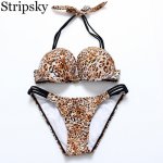 Stripsky Bikinis Women Swimsuit Newest Sexy Leopard Patchwork Bikinis Set Beach Wear Swimwear Maillot De Bain Femme Biquini