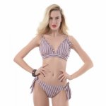 NODELAY Sexy Retro Stripe Bikinis 2018 Women Bikini Set Female Backless Beach Bathing Suit Girls Lovely Brazilian Biquini XL