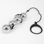 4-bead Metal Anal Butt Beads Chain G-Spot Stimulation Stainless Steel Plug Sex Toys