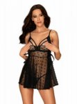 Bielizna-Heartia babydoll czarna  S/M