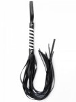 Black White Long Stripe Flogger