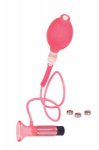 CLITORAL VIBRATING PUMP - CLEAR HOT PINK