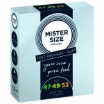 MISTER SIZE - TEST BOX PREZERWATYWY ROZMIAR 47-49-53 (XS/S/M) 3 PREZERWATYWY