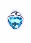 Plug-Jewellery Silver  Heart PLUG- Light Blue