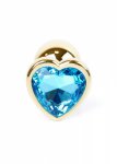 Plug-Jewellery Gold  Heart PLUG- Light Blue