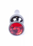 Plug-Jewellery Dark Silver BUTT PLUG- Red