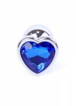 Plug-Jewellery Silver  Heart PLUG- Dark Blue