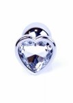 Plug-Jewellery Silver  Heart PLUG- Clear