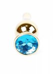 Plug-Jewellery Gold BUTT PLUG- Light Blue