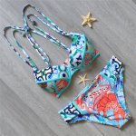 Sexy Push Up Bikini Set Print 2017 Patchwork Top Swimwear Beachwear Bathing Suits Women Bandage Maillot De Bain Swimsuit Bikinis