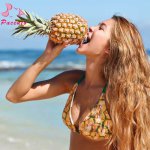 Pacent Yellow Pineapple Bikini Sets Women Fruits Swimwear Summer Sexy Female Halter Bikini Swimsuit Beach Bathing Suit Biquini