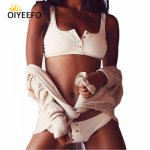 Oiyeefo Sexy White Bikini Brazilian Low Waist Swimsuit for Women Bathers Bathing Suits Cotton Crop Top Swimwear Female Beach MAY