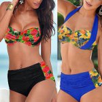 2016 Push Up Bikini Printed Pineapple Women's Swimwear High Waist Swimsuit Summer Beach Bathing Suit Sexy Push Up Bikini Set