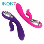 Ikoky, IKOKY Dual Vibrator Strong Vibration Sex Toys for Women Adult Product Silicone USB Rechargeable Multispeed G-spot Massage