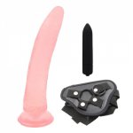 YEMA 3PCS Strap on Realistic Dildo with 10 Modes Mini Bullet Vibrators for Women Couple Lesbian Sex Toys Games Double Stimulate