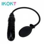 IKOKY Sex Toys for Women Butt Plug Anal Plug Inflatable Dildo Female Masturbation Black Huge Dildo with Pump Fake Penis