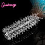 Condoms with spine Crystal Cock Rings Adult Male Sex Product Reusable Condom Sexy Toys Penis Sleeves delay Extension dildo cover