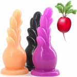 The Newest Style Radish Shape Anal Plug Simulation Big Dildo Anus Massager Huge Butt Plug Erotic Stuffed Stopper Sex Toy H-2-52