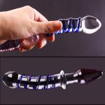 Double Penis Pyrex glass Crystal Dildo Glass Anal Butt Plug Beads Adult Male Products Sex Toys For Women