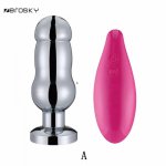  Zerosky Metal 10 Speeds Anal Plug Vibrator Butt Beads Tail Female G Spot Massage Anal Plug Stimulate Sex Toys for Women Men