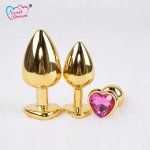 Sweet Dream 3pcs/Set Golden Heart Love Metal Anal Plug Crystal Stainless Steel Adult Sex Toys Butt Plug Sex Products BLM-221