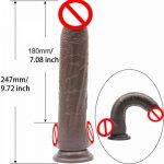 Ins, Flexible Black Dildo Insertable 180mm Long Dildos Fack Dick Black Penis For Women Sex Toys Realistic Cock Phallus Strapon