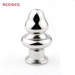 BEEGER New Male & Female Metal Big Anal Plugs Solid Stainless steel Heavy Anus Bead Fetish Chastity Sex Adult Toys