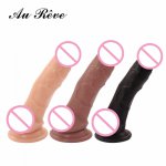 Au Reve Realistic  Suction Cup Dildo for Beginner 7.4 inch 19 cm 220g Silicone Dildo Sex Products for Women Free Shipping