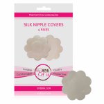 Nakładki materiałowe na sutki - Bye Bra Silk Nipple Covers Nude 4 pary  