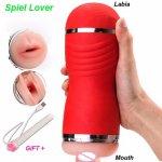 Dual Hole 3D Deep Throat Realistic Oral Vibrator Sex Toys for Men artificial Vagina Real Pussy Male Masturbator for man sextoy