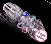 2016 Newest Adult Transparent Big Heads Crystal Penis Sleeve Ring Dildo Spike Condom Special Condoms Male Sex Product