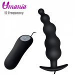 Prostate Massager Vibrating Anal Plug 12 Mode Silicone Anal sex toy Anal vibrator Butt Plug Erotic Sex Product For Women