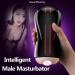 Electric Hip Double Vibrator Artificial Vagina Male Automatic Masturbator Intelligent Sex Moaning Pussy Sex Toys for Man