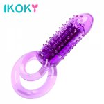 IKOKY Vibrating Cock Ring Delay Ejaculation Clitoris Stimulator Vibrator Sex Toys for Men Male Masturbation Penis Ring