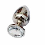 2018 Hot Small Size Berg Crystal Silver Colour Metal Backyard Stainless Steel Plug Anal Hitch L1014