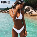 RUUHEE Solid Bikini Swimwear Women Swimsuit 2018 Bikini Set Push Up Bathing Suit High Cut Sexy Beachwear Maillot De Bain Femme 