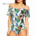 Swimwear Women High Waist Bikini Sexy Women Swimsuit Ruffle Off Shoulder Bathing Suits 2018 Summer Ladies Bikini Plus Size