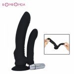 Silicone Double Dildo Vibrator Anal Prostate Stimulator Vagina Massage Anal Vibrator Masturbator Adult Sex Toys For Lesbian Gay