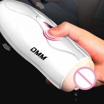 DMM Portable Double Hole Pussy Male Masturbator Soft TPE Oral Vaginal Vibrator Sex Masturbation Cup Real Vagina Sex Toys for Men