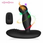 Rotation Anal Plug Vibrator With Heating Sex Toys For Men Wireless Remote Prostate Massager Vibrating Butt Plug Intimate Goods